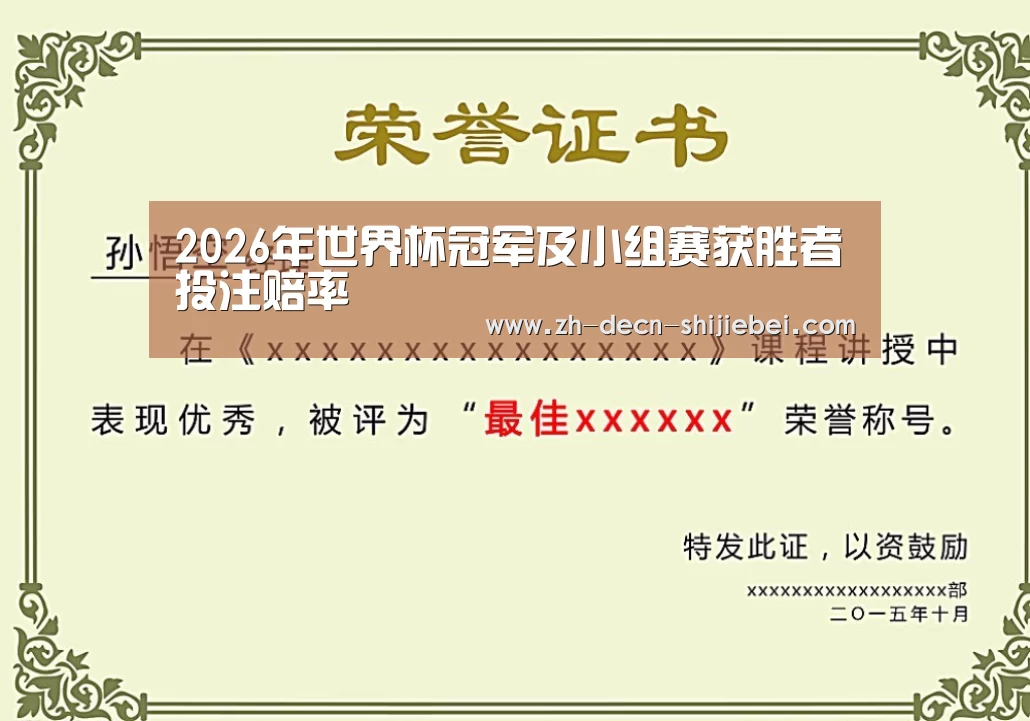 世界杯投注荣誉证书二